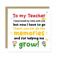 Teacher Appreciation Card For Teacher Thank You Teacher Cards