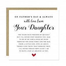 Fathers Day Card From Daughter Happy Fathers Day 145x145mm Card