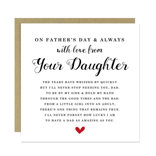 Fathers Day Card From Daughter Happy Fathers Day 145x145mm Card