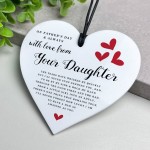 Fathers Day Gift From Daughter White Hanging Heart Gift For Dad 