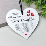 Fathers Day Gift From Daughter White Hanging Heart Gift For Dad 