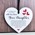 Fathers Day Gift From Daughter White Hanging Heart Gift For Dad 