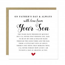 Fathers Day Card From Son Happy Father's Day Card For Dad