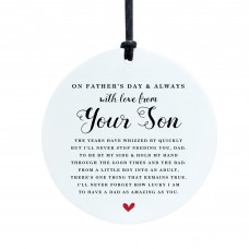 Fathers Day Gift From Your Son Hanging Plaque For Dad Sign