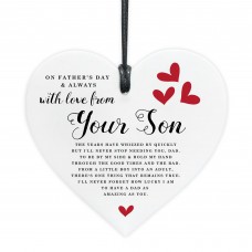 Fathers Day Gift From Son White Hanging Heart Gift For Dad