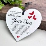 Fathers Day Gift From Son White Hanging Heart Gift For Dad