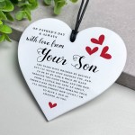 Fathers Day Gift From Son White Hanging Heart Gift For Dad