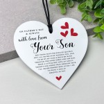Fathers Day Gift From Son White Hanging Heart Gift For Dad