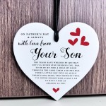 Fathers Day Gift From Son White Hanging Heart Gift For Dad