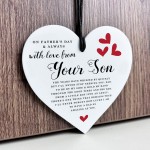 Fathers Day Gift From Son White Hanging Heart Gift For Dad