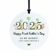 First Fathers Day Personalised Hanging Plaque Gift For Daddy 1st