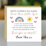 Personalised Fathers Day Daddy Card From Daughter Father's Day