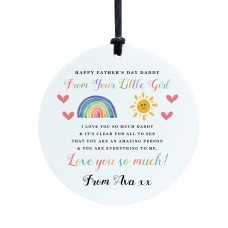 Personalised Daddy First Fathers Day Gift Hanging Sign Gift