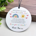 Personalised Daddy First Fathers Day Gift Hanging Sign Gift