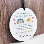 Personalised Daddy First Fathers Day Gift Hanging Sign Gift