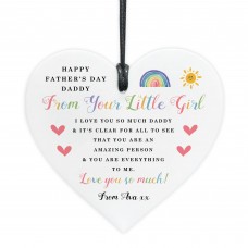 Personalised Daddy Gift For Fathers Day From Daughter Heart