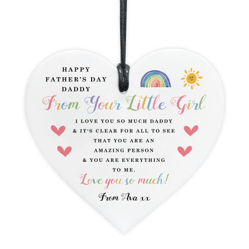 Personalised Daddy Gift For Fathers Day From Daughter Heart