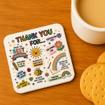 Teacher Thank You Coaster Teacher Appreciation Gift For Women