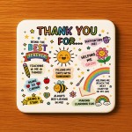 Teacher Thank You Coaster Teacher Appreciation Gift For Women