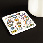 Teacher Thank You Coaster Teacher Appreciation Gift For Women