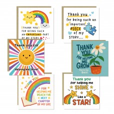 Teacher Thank You Cards Multipack of 6 Cards With Envelopes