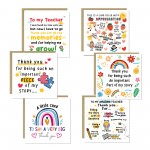 School Teacher Appreciation Thank You Card Pack of 6 Assorted