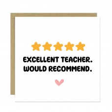 Funny Teacher Card 5 Star Review Thank You Cards For Teachers