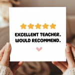 Funny Teacher Card 5 Star Review Thank You Cards For Teachers