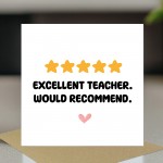 Funny Teacher Card 5 Star Review Thank You Cards For Teachers