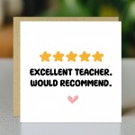 Funny Teacher Card 5 Star Review Thank You Cards For Teachers