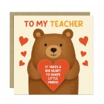 Thank You Teacher Multipack of 6 Cards Teacher Appreciation Card