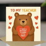 Thank You Teacher Card Teacher Thank You Cards From Kids