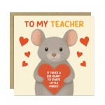 Teacher Appreciation Card From Students Kids Thank You Card