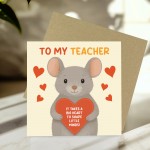 Teacher Appreciation Card From Students Kids Thank You Card