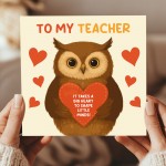 Teacher Thank You Card From Kids Teacher Appreciation Card