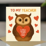 Teacher Thank You Card From Kids Teacher Appreciation Card