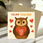 Teacher Thank You Card From Kids Teacher Appreciation Card
