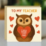 Teacher Thank You Card From Kids Teacher Appreciation Card