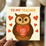 Teacher Thank You Card From Kids Teacher Appreciation Card