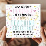 Teaching Assistant Thank You Card From Students End of Term