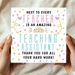 Teaching Assistant Thank You Card From Students End of Term