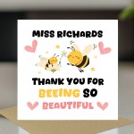 Personalised Teacher Card End of Term Leaving School Nursery