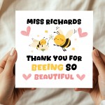 Personalised Teacher Card End of Term Leaving School Nursery