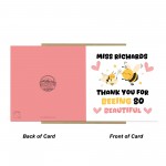 Personalised Teacher Card End of Term Leaving School Nursery