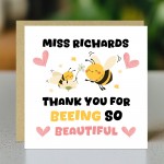 Personalised Teacher Card End of Term Leaving School Nursery