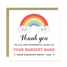 Personalised Thank You To The Wonderful Staff Card Nursery 
