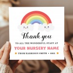 Personalised Thank You To The Wonderful Staff Card Nursery 