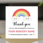 Personalised Thank You To The Wonderful Staff Card Nursery 