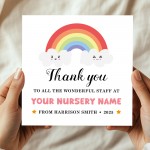 Personalised Thank You To The Wonderful Staff Card Nursery 