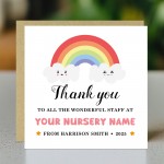 Personalised Thank You To The Wonderful Staff Card Nursery 